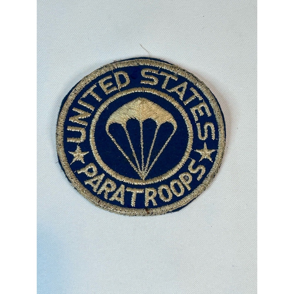 United States Paratroops Blue Wool Patch Round 4" WWII Original Militaria